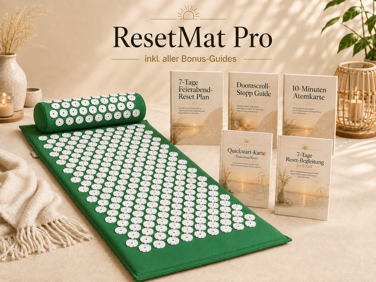 ResetMat Pro Set in Grün mit fünf digitalen Begleitern